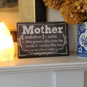 DEFINITION of Mother - Decorative Canvas/Wood Sign